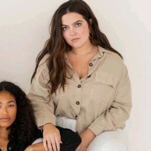 Gracemade Freed Tencel Button Down Shirt Toasted Almond M